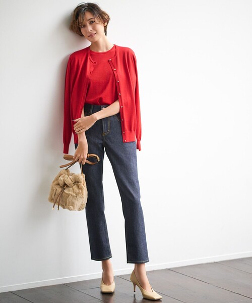 23区 L（ニジュウサンクオオキイサイズ）の「【CLASSY.1月号掲載】23区DENIM ボーイフィット パンツ（デニムパンツ・レディース・ネイビー系・44/50）」の18枚目の写真