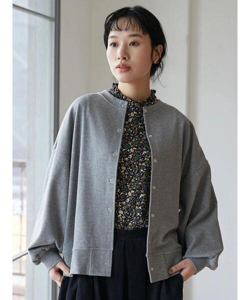 CRAFT STANDARD BOUTIQUE(クラフトスタンダードブティック)の「リングドットカーディガン(カーディガン/ボレロ・レディース・チャコールグレー/ブルーグリーン/ナチュラル/マスタード/ブラック・FREE)」の6枚目の写真