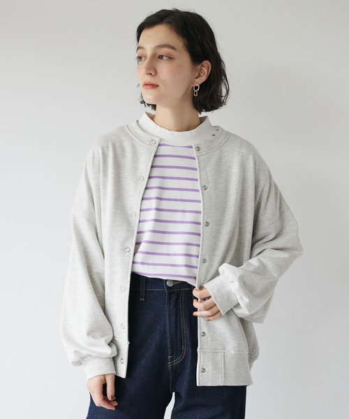 CRAFT STANDARD BOUTIQUE(クラフトスタンダードブティック)の「リングドットカーディガン(カーディガン/ボレロ・レディース・チャコールグレー/ブルーグリーン/ナチュラル/マスタード/ブラック・FREE)」の4枚目の写真