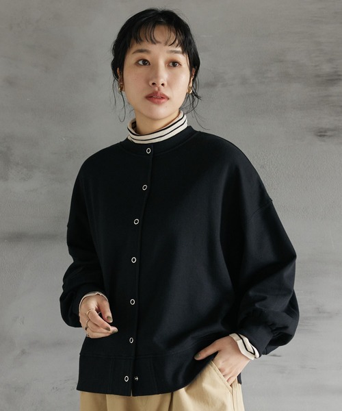 CRAFT STANDARD BOUTIQUE(クラフトスタンダードブティック)の「リングドットカーディガン(カーディガン/ボレロ・レディース・チャコールグレー/ブルーグリーン/ナチュラル/マスタード/ブラック・FREE)」の2枚目の写真