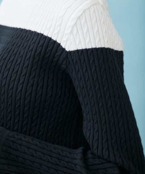 INella（イネラ）の「【INella/イネラ】ケーブルバイカラーニット（ニット/セーター・レディース・グレー/ブラック・FREE）」の9枚目の写真