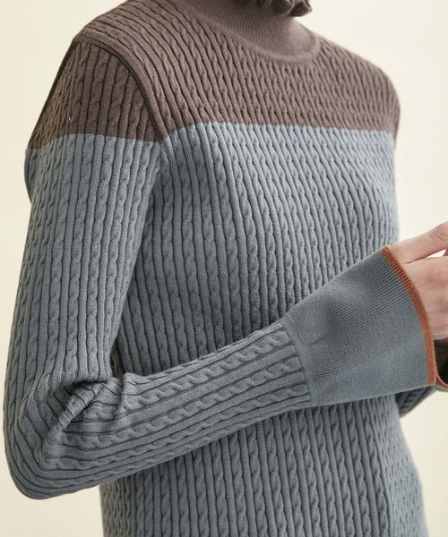 INella（イネラ）の「【INella/イネラ】ケーブルバイカラーニット（ニット/セーター・レディース・グレー/ブラック・FREE）」の17枚目の写真