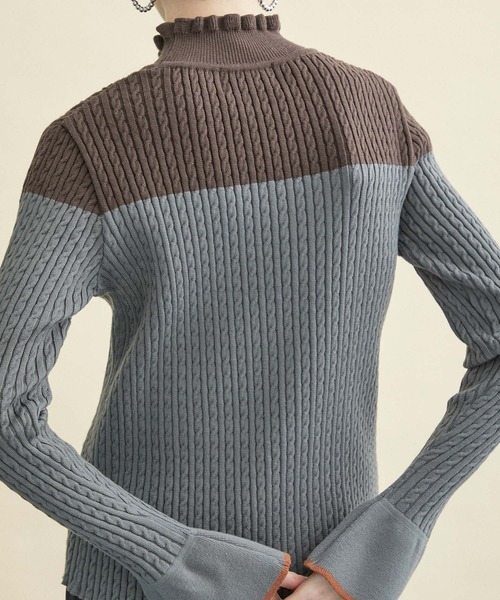 INella（イネラ）の「【INella/イネラ】ケーブルバイカラーニット