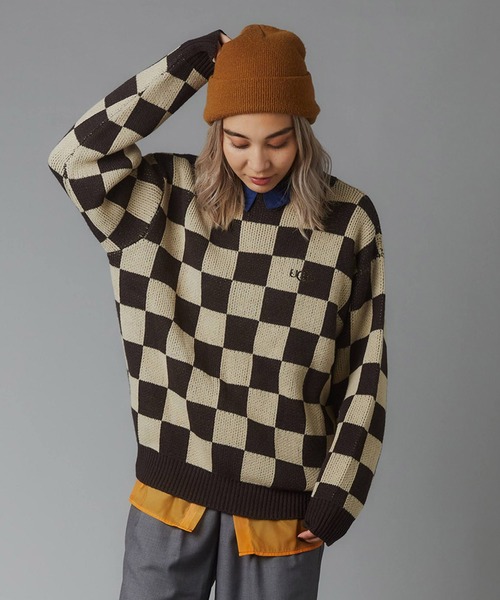 新品 タグ付き LIMI feu / リミフゥ　ブロックチェックニット 新品 タグ付き LIMI feu / リミフゥブロックチェックニット