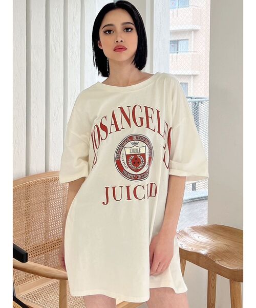 GYDA（ジェイダ）の「LOS ANGELES BACKレースアップTシャツ（Tシャツ/カットソー・レディース・オレンジ系その他3/オフホワイト/ライトグレー・FREE）」の9枚目の写真