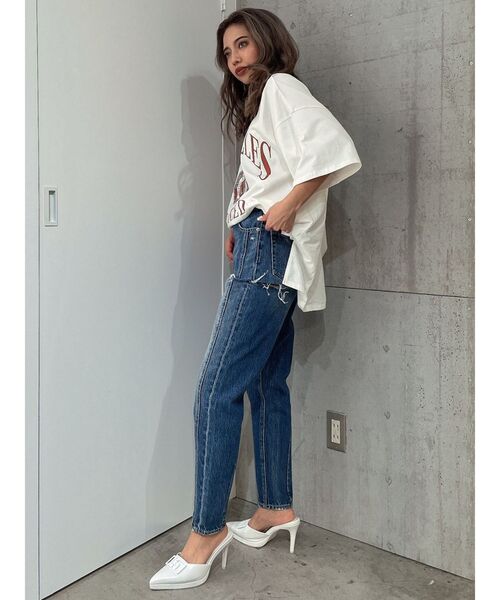 GYDA（ジェイダ）の「LOS ANGELES BACKレースアップTシャツ（Tシャツ/カットソー・レディース・オレンジ系その他3/オフホワイト/ライトグレー・FREE）」の13枚目の写真