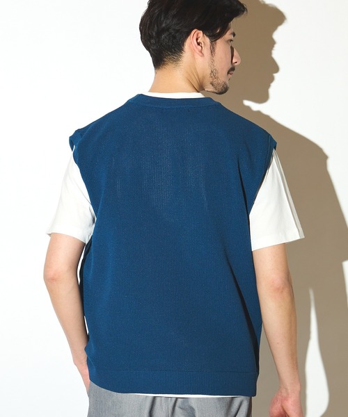 UNION STATION(ユニオンステーション)の「ニットベスト&ナチュラルストレッチTセット(ニット/セーター・メンズ・グレー/ブルー/グリーン/ベージュ・LL/L/M)」の6枚目の写真