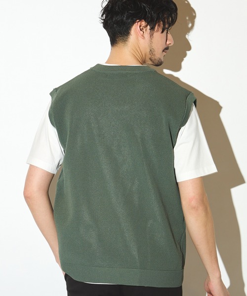 UNION STATION(ユニオンステーション)の「ニットベスト&ナチュラルストレッチTセット(ニット/セーター・メンズ・グレー/ブルー/グリーン/ベージュ・LL/L/M)」の15枚目の写真