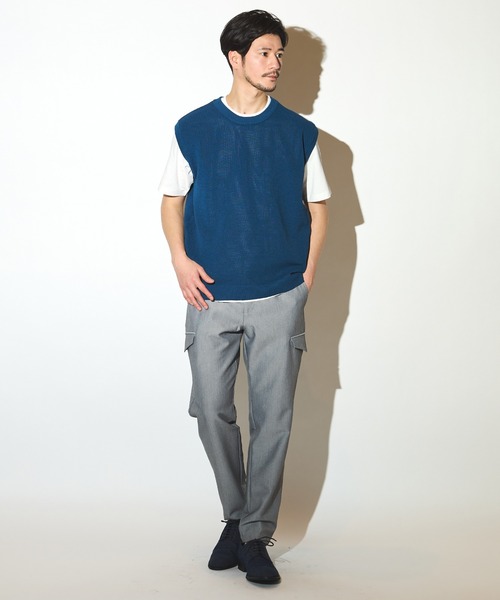 UNION STATION(ユニオンステーション)の「ニットベスト&ナチュラルストレッチTセット(ニット/セーター・メンズ・グレー/ブルー/グリーン/ベージュ・LL/L/M)」の16枚目の写真