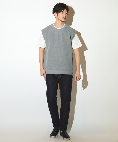 UNION STATION(ユニオンステーション)の「ニットベスト&ナチュラルストレッチTセット(ニット/セーター・メンズ・グレー/ブルー/グリーン/ベージュ・LL/L/M)」の17枚目の写真