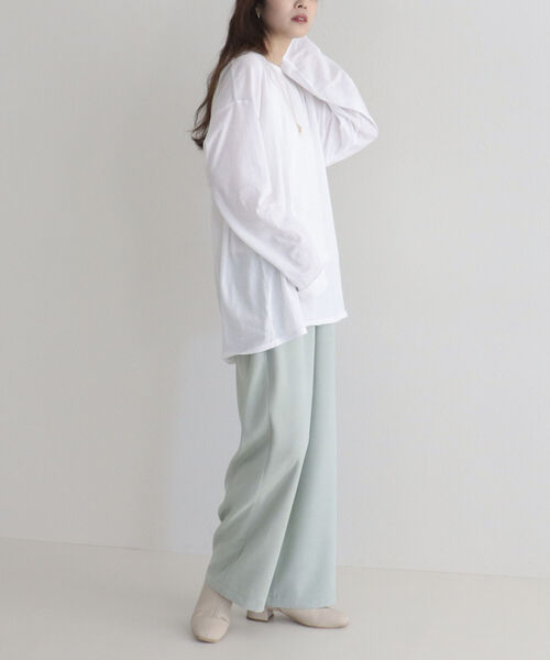 fredy emue（フレディエミュ）の「コットンスラブルーズロンT（Tシャツ/カットソー・レディース・オフホワイト/ブラック/ラベンダー/ライトグレー・38）」の16枚目の写真