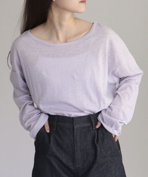 fredy emue（フレディエミュ）の「コットンスラブルーズロンT（Tシャツ/カットソー・レディース・オフホワイト/ブラック/ラベンダー/ライトグレー・38）」の20枚目の写真