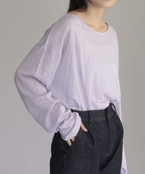 fredy emue（フレディエミュ）の「コットンスラブルーズロンT（Tシャツ/カットソー・レディース・オフホワイト/ブラック/ラベンダー/ライトグレー・38）」の21枚目の写真