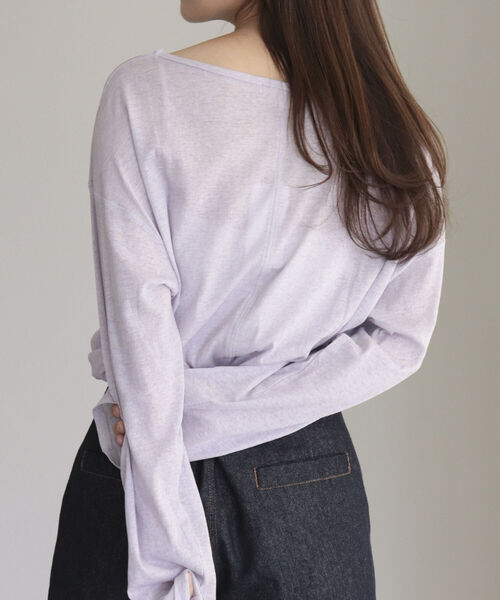 fredy emue（フレディエミュ）の「コットンスラブルーズロンT（Tシャツ/カットソー・レディース・オフホワイト/ブラック/ラベンダー/ライトグレー・38）」の22枚目の写真