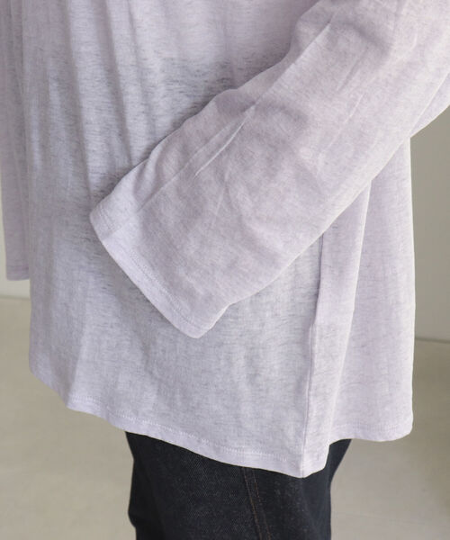 fredy emue（フレディエミュ）の「コットンスラブルーズロンT（Tシャツ/カットソー・レディース・オフホワイト/ブラック/ラベンダー/ライトグレー・38）」の6枚目の写真