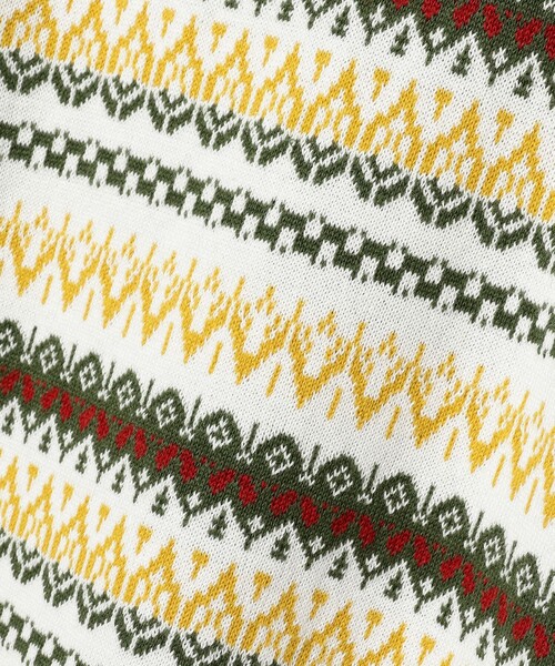 BEAMS PLUS（ビームスプラス）の「BEAMS PLUS / フェアアイル ジャカード ストライプ ボートネック ニット（ニット/セーター・メンズ・オフホワイト/ブラック/グリーン/ベージュ・SMALL/MEDIUM/LARGE/X-LARGE）」の18枚目の写真