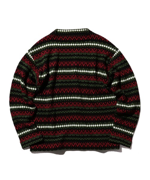 BEAMS PLUS（ビームスプラス）の「BEAMS PLUS / フェアアイル ジャカード ストライプ ボートネック ニット（ニット/セーター・メンズ・オフホワイト/ブラック/グリーン/ベージュ・SMALL/MEDIUM/LARGE/X-LARGE）」の19枚目の写真