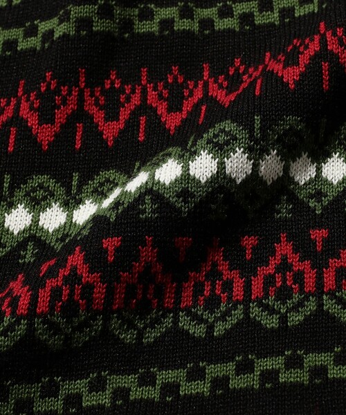 BEAMS PLUS（ビームスプラス）の「BEAMS PLUS / フェアアイル ジャカード ストライプ ボートネック ニット（ニット/セーター・メンズ・オフホワイト/ブラック/グリーン/ベージュ・SMALL/MEDIUM/LARGE/X-LARGE）」の22枚目の写真