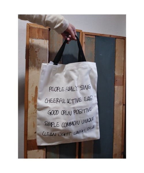 mimis（ミイーミイーズ）の「ワーズバッグ（トートバッグ・レディース・ホワイト/ネイビー/ブラック・FREE）」の12枚目の写真