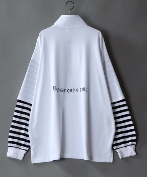 SITRY(シトリー)の「fake layered half zip sweat shirt/ フェイクレイヤード ハーフジップ スウェット トレーナー プルオーバー(スウェット・メンズ・ホワイト/ブラック/ホワイト系その他/ブラック系その他・M/L)」の14枚目の写真