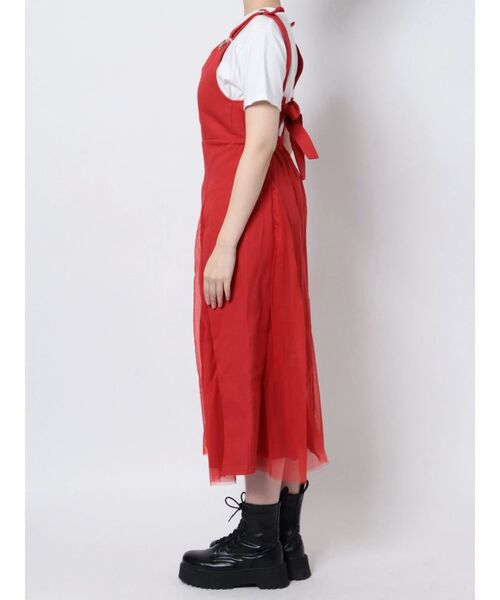 jouetie(ジュエティ)の「フロントZIPジャンスカ(ジャンパースカート・レディース・ブラック/アイボリー/レッド・MEDIUM)」の5枚目の写真