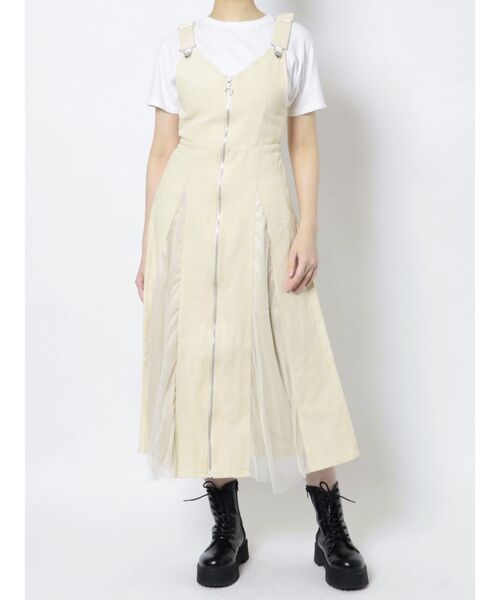 jouetie(ジュエティ)の「フロントZIPジャンスカ(ジャンパースカート・レディース・ブラック/アイボリー/レッド・MEDIUM)」の13枚目の写真