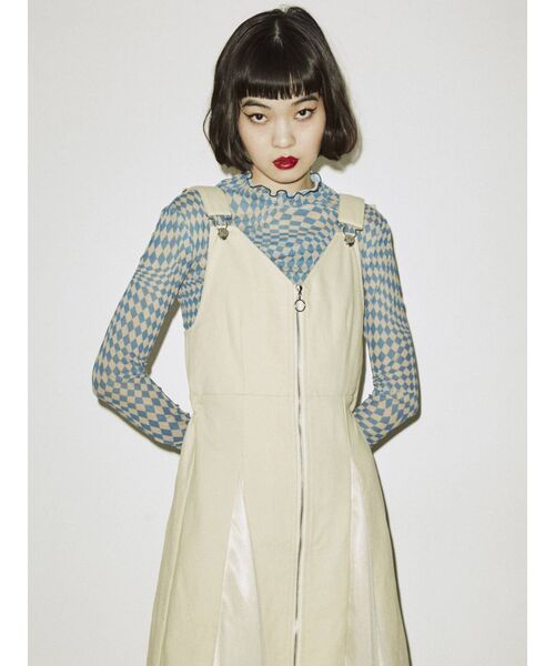 jouetie(ジュエティ)の「フロントZIPジャンスカ(ジャンパースカート・レディース・ブラック/アイボリー/レッド・MEDIUM)」の20枚目の写真