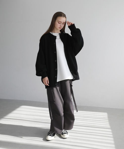 LILL（リル）の「鹿の子クルーバルーンスリーブカーディガン