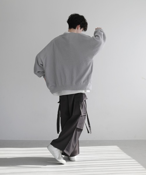 LILL（リル）の「鹿の子クルーバルーンスリーブカーディガン