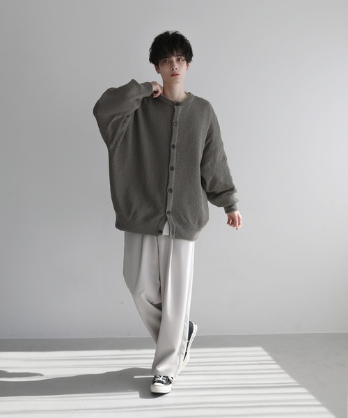 LILL（リル）の「鹿の子クルーバルーンスリーブカーディガン