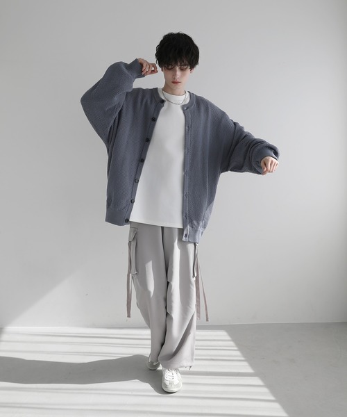 LILL（リル）の「鹿の子クルーバルーンスリーブカーディガン（カーディガン/ボレロ・メンズ・モカ/ライトグレー/ブラック/オフホワイト/ブルー・XL/S/M/L）」の17枚目の写真