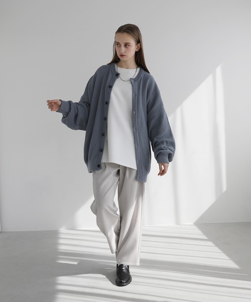 LILL（リル）の「鹿の子クルーバルーンスリーブカーディガン（カーディガン/ボレロ・メンズ・モカ/ライトグレー/ブラック/オフホワイト/ブルー・XL/S/M/L）」の10枚目の写真