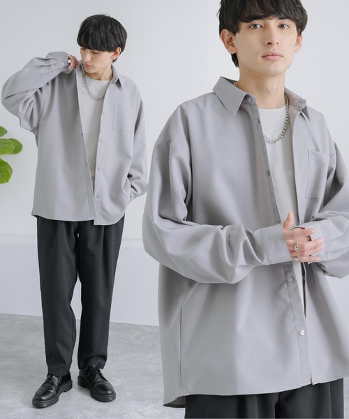 Rocky Monroe(ロッキーモンロー)の「セットアップ オーバーサイズ 長袖ドルマンシャツ&テーパードイージーパンツ(セットアップ・メンズ・ブラック/パープル/ホワイト/グレー/チャコールグレー・M/L/XL)」の4枚目の写真