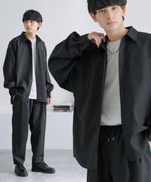 セットアップ オーバーサイズ 長袖ドルマンシャツ&テーパードイージーパンツ