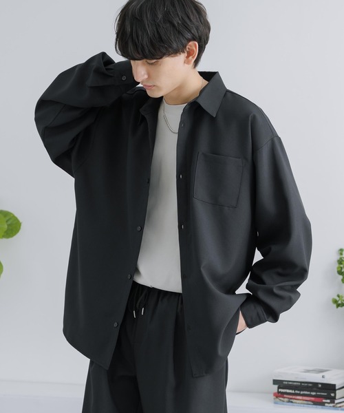 Rocky Monroe(ロッキーモンロー)の「セットアップ オーバーサイズ 長袖ドルマンシャツ&テーパードイージーパンツ(セットアップ・メンズ・ブラック/パープル/ホワイト/グレー/チャコールグレー・M/L/XL)」の11枚目の写真