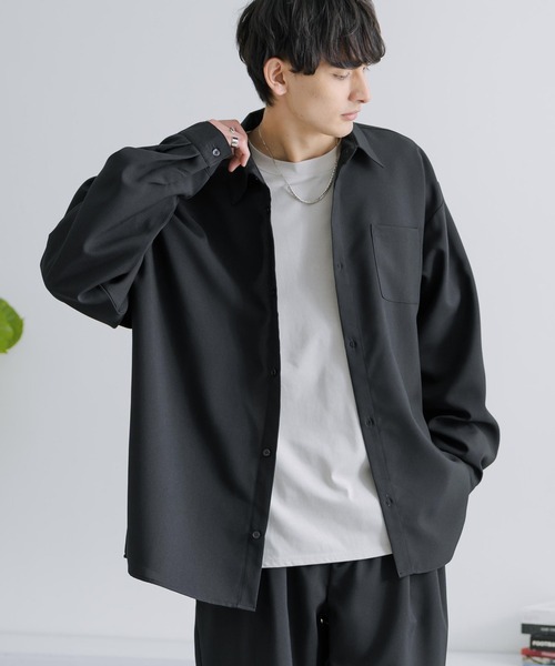 Rocky Monroe(ロッキーモンロー)の「セットアップ オーバーサイズ 長袖ドルマンシャツ&テーパードイージーパンツ(セットアップ・メンズ・ブラック/パープル/ホワイト/グレー/チャコールグレー・M/L/XL)」の12枚目の写真