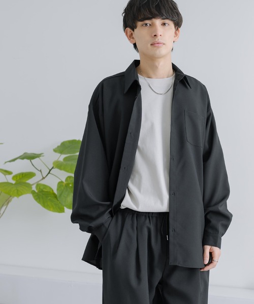 Rocky Monroe(ロッキーモンロー)の「セットアップ オーバーサイズ 長袖ドルマンシャツ&テーパードイージーパンツ(セットアップ・メンズ・ブラック/パープル/ホワイト/グレー/チャコールグレー・M/L/XL)」の16枚目の写真