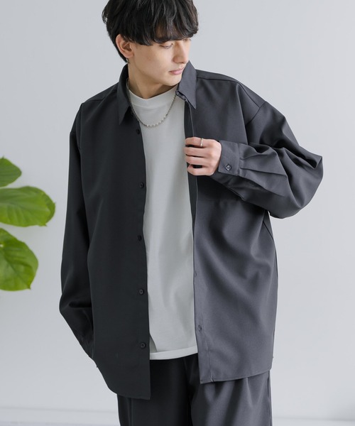 Rocky Monroe(ロッキーモンロー)の「セットアップ オーバーサイズ 長袖ドルマンシャツ&テーパードイージーパンツ(セットアップ・メンズ・ブラック/パープル/ホワイト/グレー/チャコールグレー・M/L/XL)」の17枚目の写真