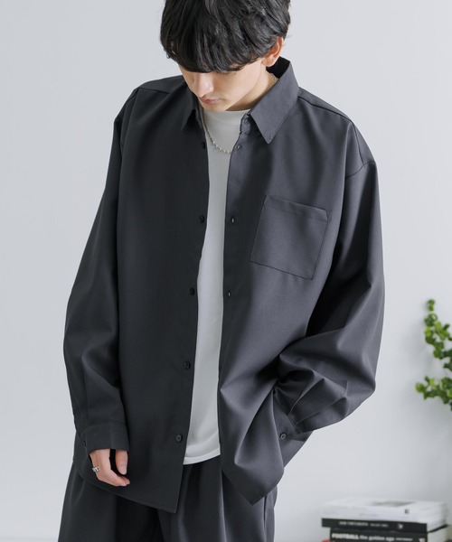 Rocky Monroe(ロッキーモンロー)の「セットアップ オーバーサイズ 長袖ドルマンシャツ&テーパードイージーパンツ(セットアップ・メンズ・ブラック/パープル/ホワイト/グレー/チャコールグレー・M/L/XL)」の18枚目の写真