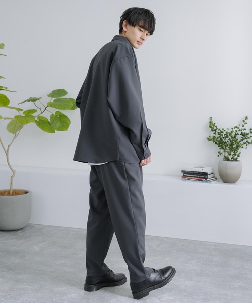Rocky Monroe(ロッキーモンロー)の「セットアップ オーバーサイズ 長袖ドルマンシャツ&テーパードイージーパンツ(セットアップ・メンズ・ブラック/パープル/ホワイト/グレー/チャコールグレー・M/L/XL)」の21枚目の写真