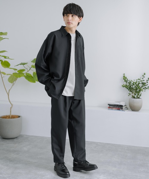 Rocky Monroe(ロッキーモンロー)の「セットアップ オーバーサイズ 長袖ドルマンシャツ&テーパードイージーパンツ(セットアップ・メンズ・ブラック/パープル/ホワイト/グレー/チャコールグレー・M/L/XL)」の14枚目の写真
