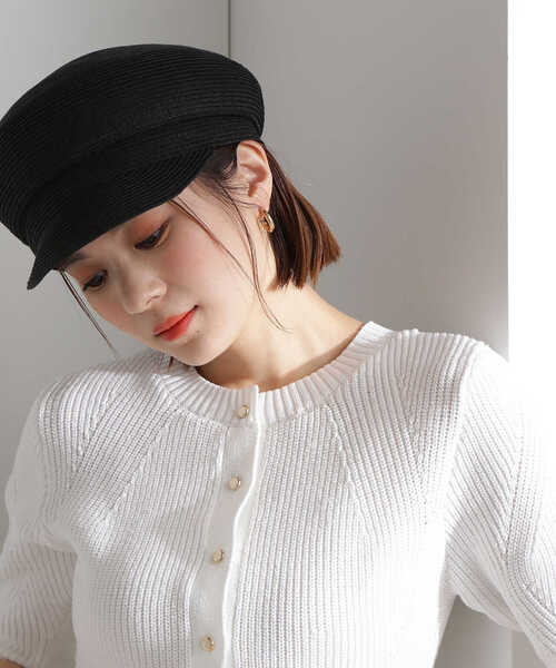 NATURAL BEAUTY BASIC（ナチュラルビューティーベーシック）の「ペーパーブレードマリンキャスケット（キャスケット・レディース・ベージュ/ブラック・FREE）」の2枚目の写真