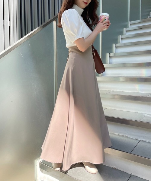 one after another NICE CLAUP(ワンアフターアナザーナイスクラップ)の「美シルエット大人かわいい。バックレースアップフレアスカート【ZOZO限定商品】(スカート・レディース・ベージュ/ブラック/ブラウン・SMALL/MEDIUM)」の15枚目の写真