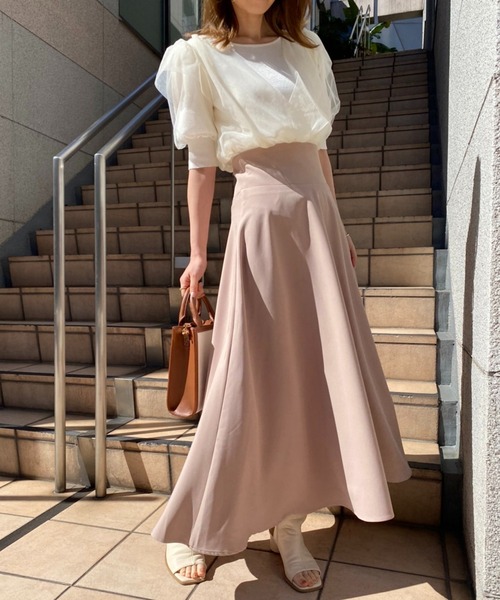 one after another NICE CLAUP(ワンアフターアナザーナイスクラップ)の「美シルエット大人かわいい。バックレースアップフレアスカート【ZOZO限定商品】(スカート・レディース・ベージュ/ブラック/ブラウン・SMALL/MEDIUM)」の10枚目の写真
