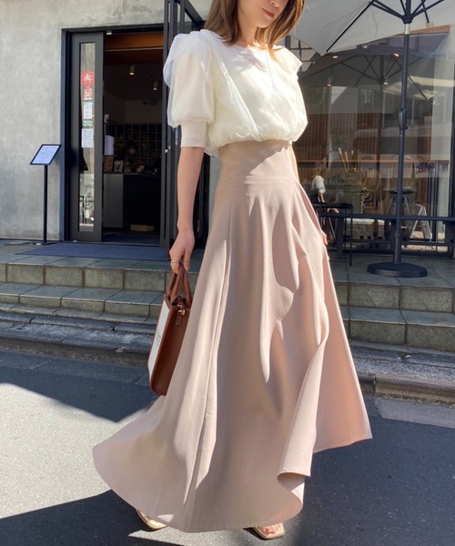 one after another NICE CLAUP(ワンアフターアナザーナイスクラップ)の「美シルエット大人かわいい。バックレースアップフレアスカート【ZOZO限定商品】(スカート・レディース・ベージュ/ブラック/ブラウン・SMALL/MEDIUM)」の9枚目の写真