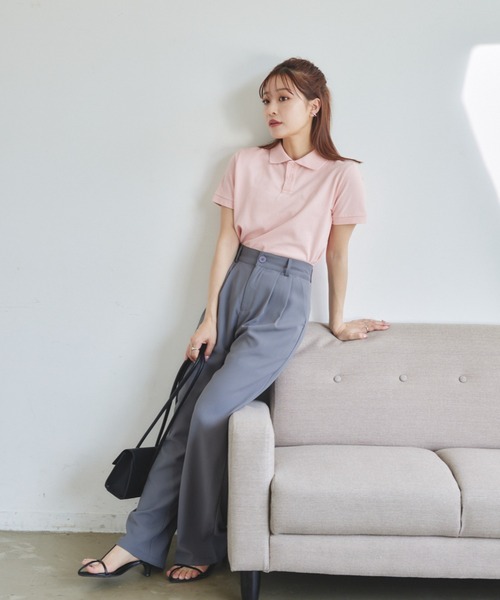 VANNIE U（ヴァニーユー）の「ロゴポロシャツ（ポロシャツ・レディース・アイボリー/ブルー/ピンク・FREE）」の5枚目の写真