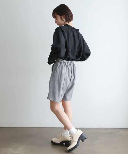 RETRO GIRL（レトロガール）の「麻ライクバミューダPT（その他パンツ・レディース・ライトベージュ/ライトグレー/ブラック・FREE）」の12枚目の写真