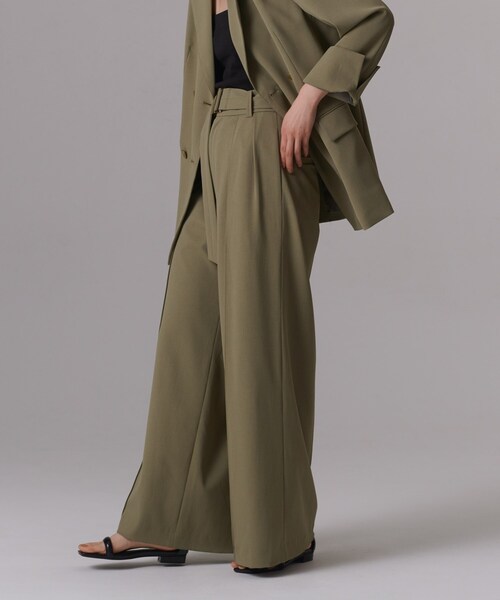 GALLEST（ギャレスト）の「ツイルベルテッドワイドパンツ【ウォッシャブル】（その他パンツ・レディース・ブラック/カーキ/ライトブルー・40/38/36/05）」の2枚目の写真