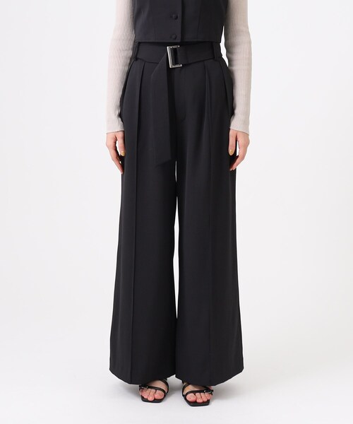 GALLEST（ギャレスト）の「ツイルベルテッドワイドパンツ【ウォッシャブル】（その他パンツ・レディース・ブラック/カーキ/ライトブルー・40/38/36/05）」の5枚目の写真