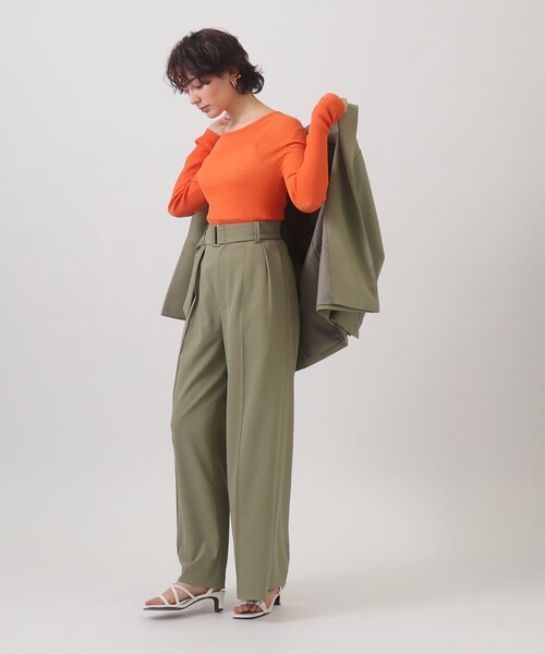 GALLEST（ギャレスト）の「ツイルベルテッドワイドパンツ【ウォッシャブル】（その他パンツ・レディース・ブラック/カーキ/ライトブルー・40/38/36/05）」の22枚目の写真